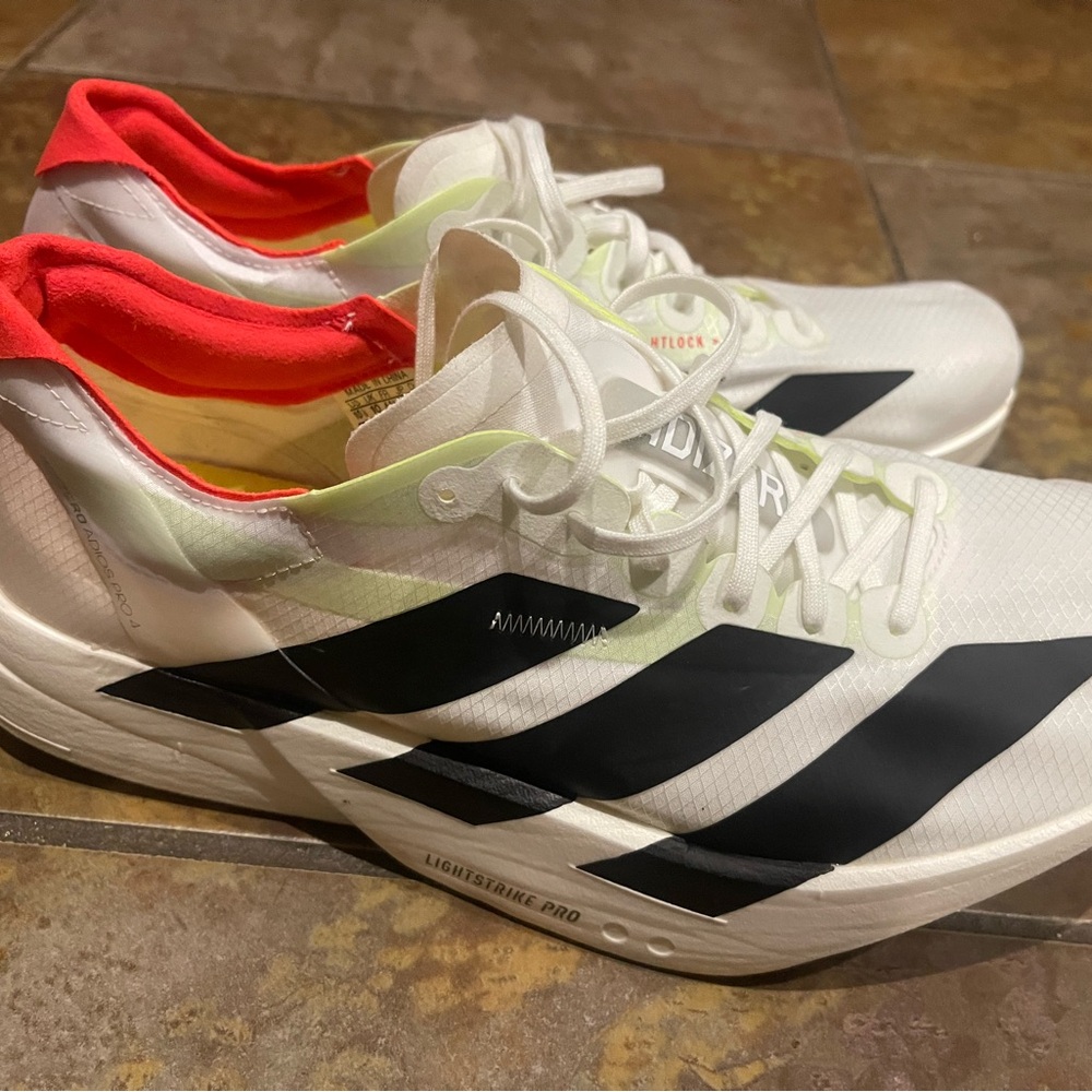 Adidas Athletic Shoes White Black Bold Stripes